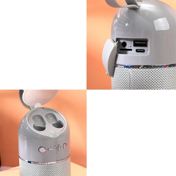 Portable Bluetooth Speaker With Wireless Sports Headphone