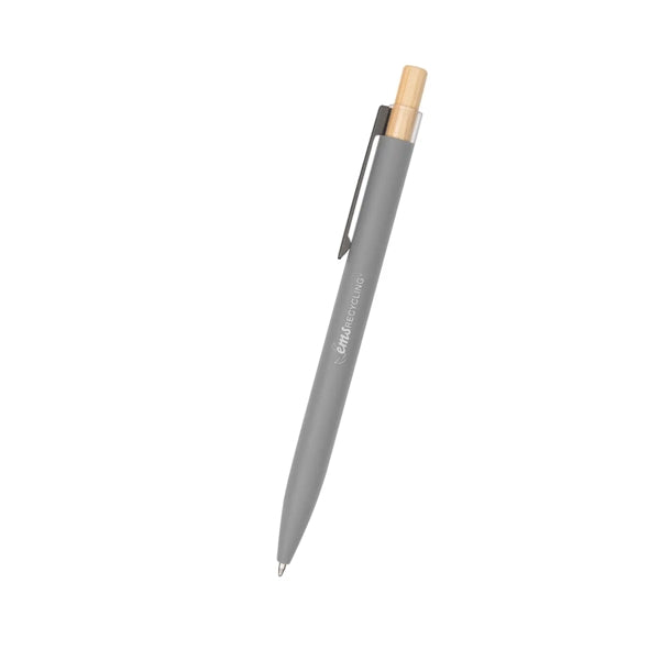Recycled Aluminum Pen With Bamboo Plunger