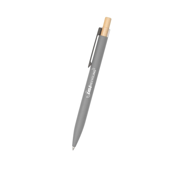 Recycled Aluminum Pen With Bamboo Plunger