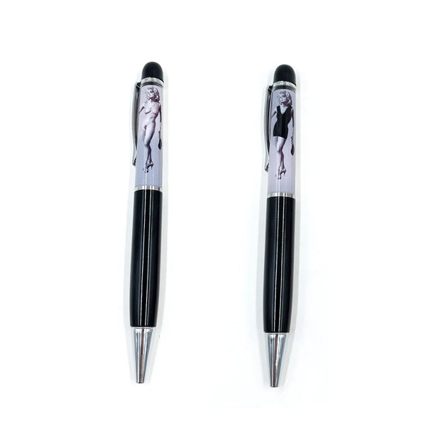 Metal Liquid Floating Pen Getting Clothes Lady Ballpen