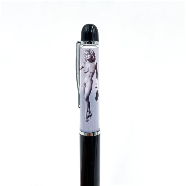 Metal Liquid Floating Pen Getting Clothes Lady Ballpen