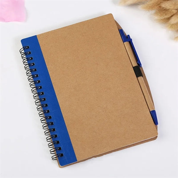 Spiral Notebook Lined Notepad with Pen in Holder