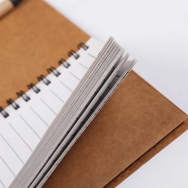 Spiral Notebook Lined Notepad with Pen in Holder