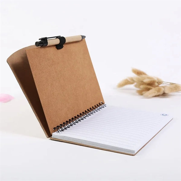 Spiral Notebook Lined Notepad with Pen in Holder