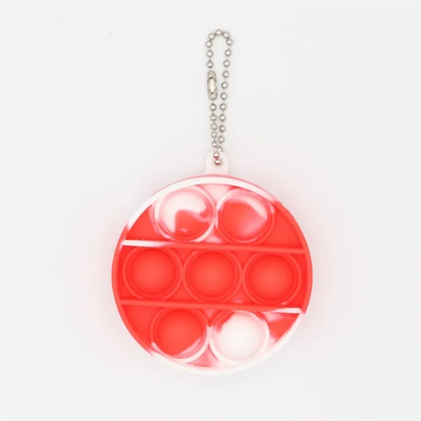 Round Push Bubble Pops Fidget Keychain