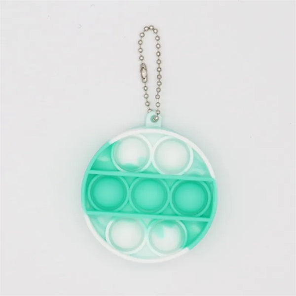 Round Push Bubble Pops Fidget Keychain