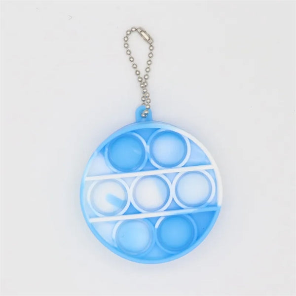 Round Push Bubble Pops Fidget Keychain