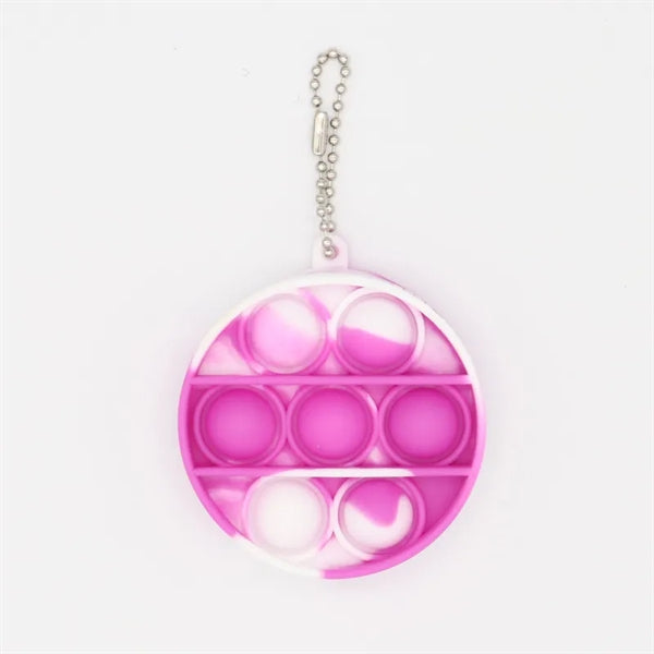 Round Push Bubble Pops Fidget Keychain