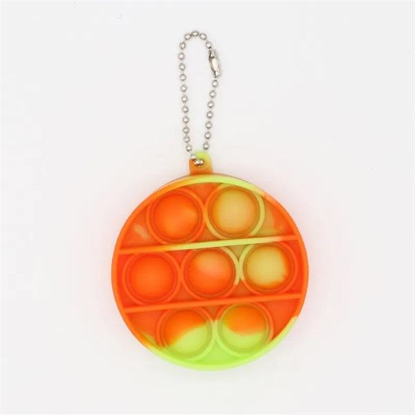 Round Push Bubble Pops Fidget Keychain