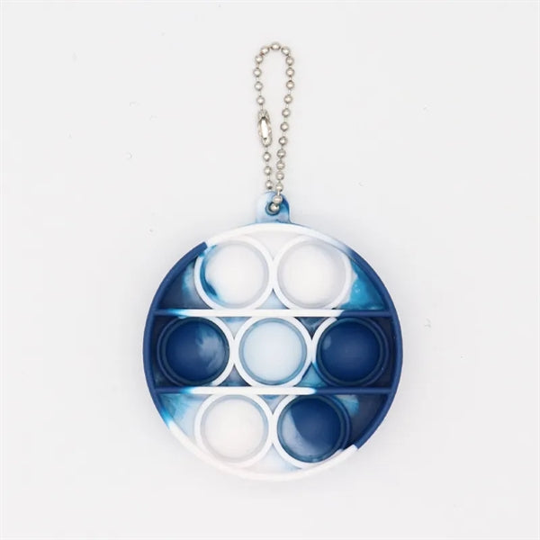 Round Push Bubble Pops Fidget Keychain