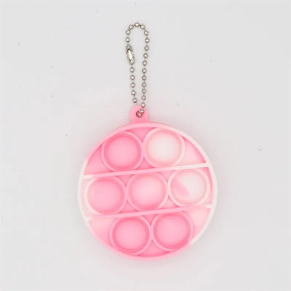 Round Push Bubble Pops Fidget Keychain