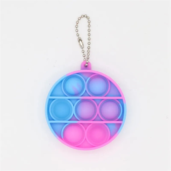 Round Push Bubble Pops Fidget Keychain