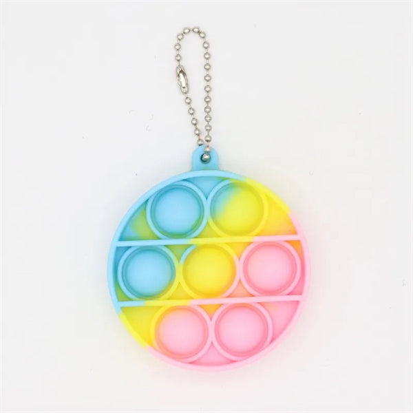Round Push Bubble Pops Fidget Keychain