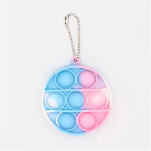 Round Push Bubble Pops Fidget Keychain