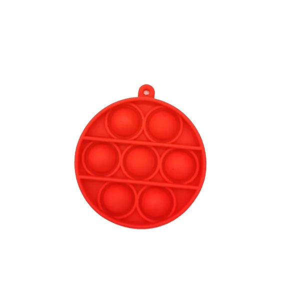 Round Push Bubble Pops Fidget Keychain