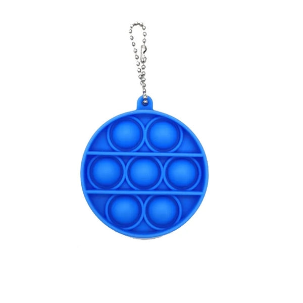 Round Push Bubble Pops Fidget Keychain
