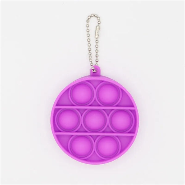 Round Push Bubble Pops Fidget Keychain