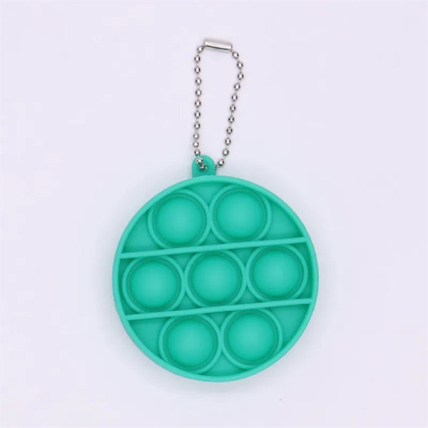 Round Push Bubble Pops Fidget Keychain