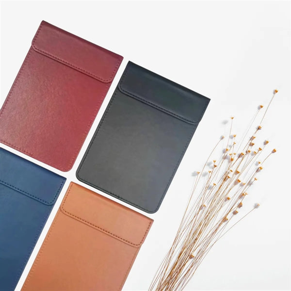 A6 Pu Leather Magnetic Clipboard With Pen Holder Loop