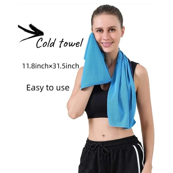 Portable Sports Towel Cooling With Silicone Case