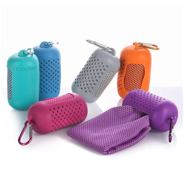 Portable Sports Towel Cooling With Silicone Case
