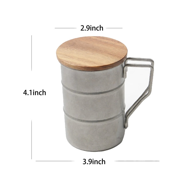 13oz 304 stainless steel outdoor mug with wood handle