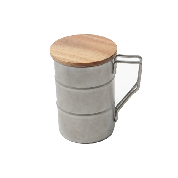 13oz 304 stainless steel outdoor mug with wood handle