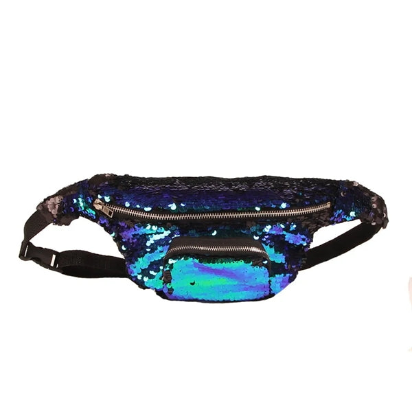 Mermaid Sequins Fanny Waist Travel Crossbody Bags