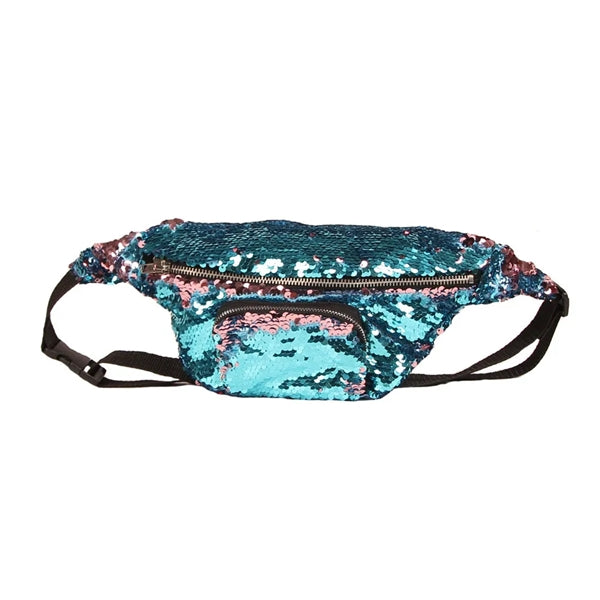 Mermaid Sequins Fanny Waist Travel Crossbody Bags