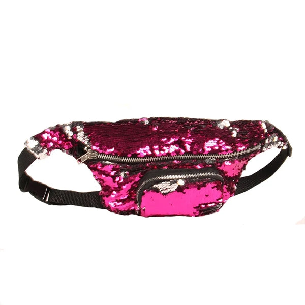 Mermaid Sequins Fanny Waist Travel Crossbody Bags
