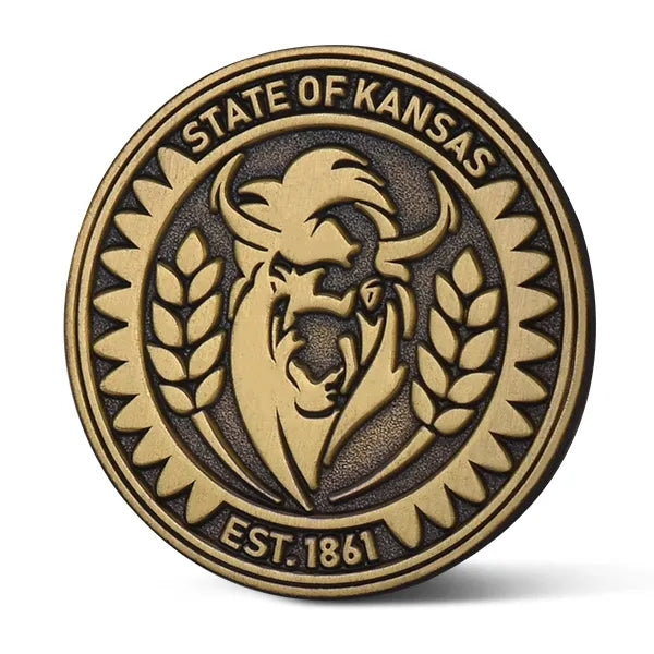 1" Die Struck Pin with Antique Finish