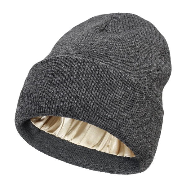 Two-tone Satin Lined Knitted Beanie