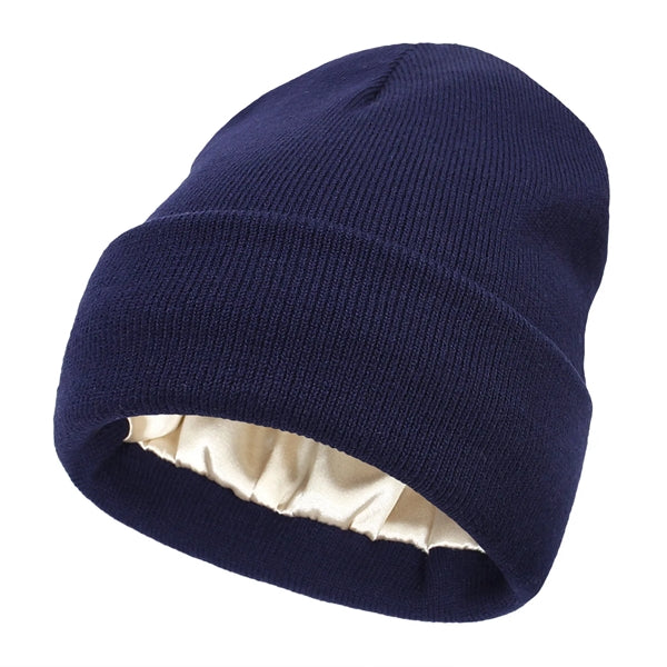 Two-tone Satin Lined Knitted Beanie