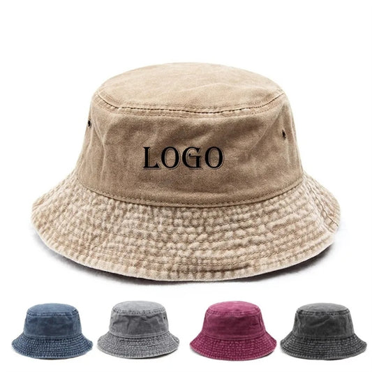 Washed cotton cowboy bucket hat