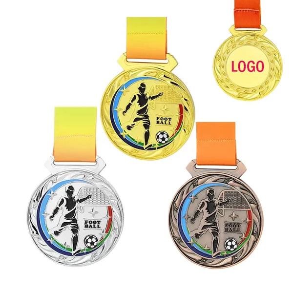 3D Gold Custom Competition Medal With Customizable Lanyard