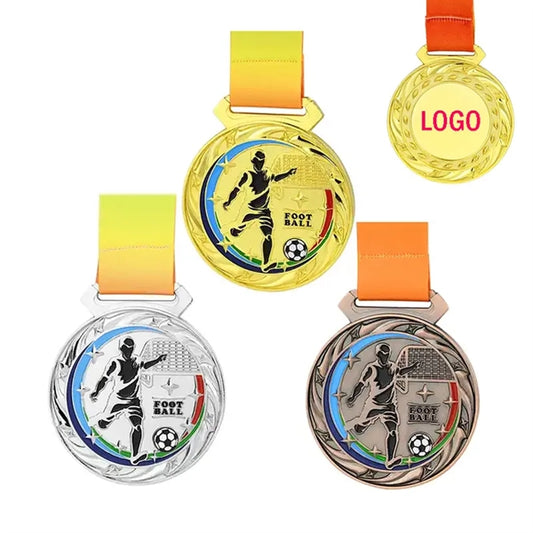 3D Gold Custom Competition Medal With Customizable Lanyard