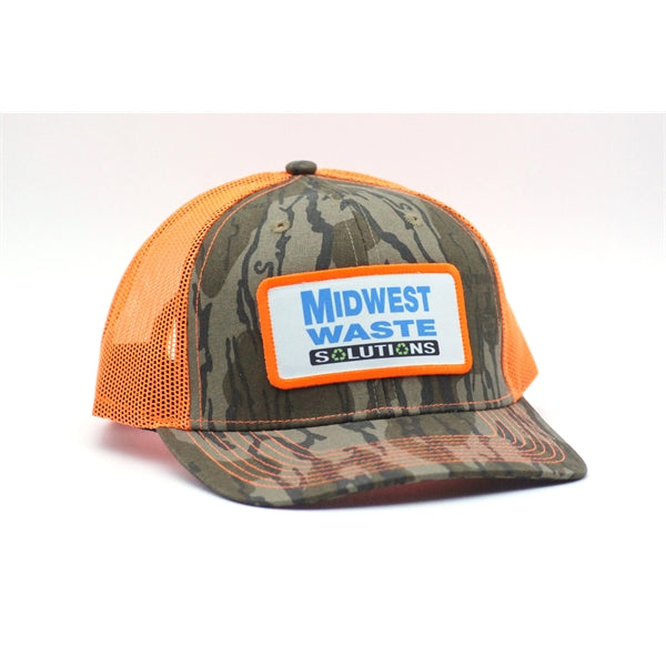 Outdoor Cap Structured Canvas Camo Trucker Hat with Patch