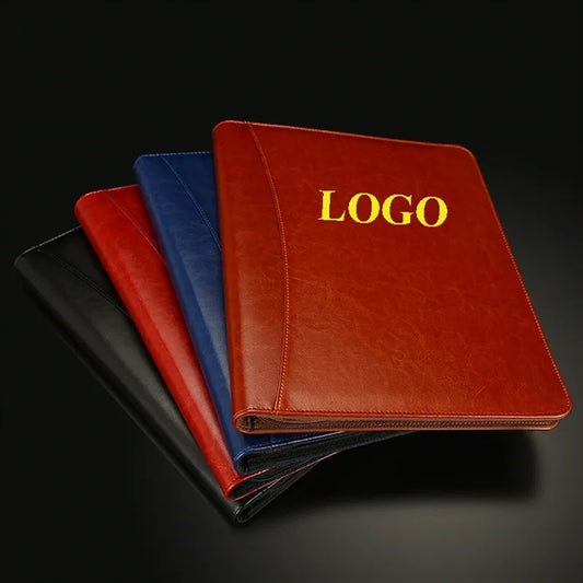 A4 PU Leather Document Case Bag with zipper