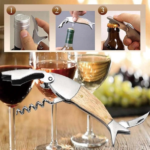 Multifunction Stainless Steel Fish Shaped Wine Beer Opener