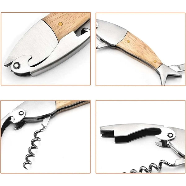 Multifunction Stainless Steel Fish Shaped Wine Beer Opener