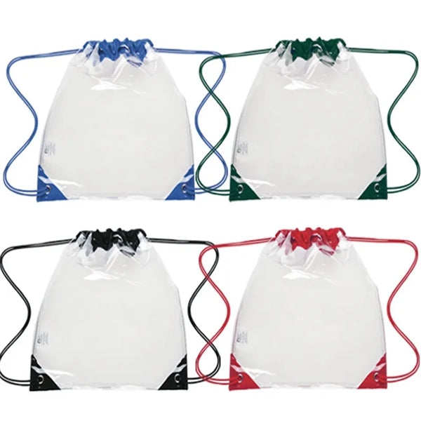 Clear Vinyl Drawstring Backpack Bag