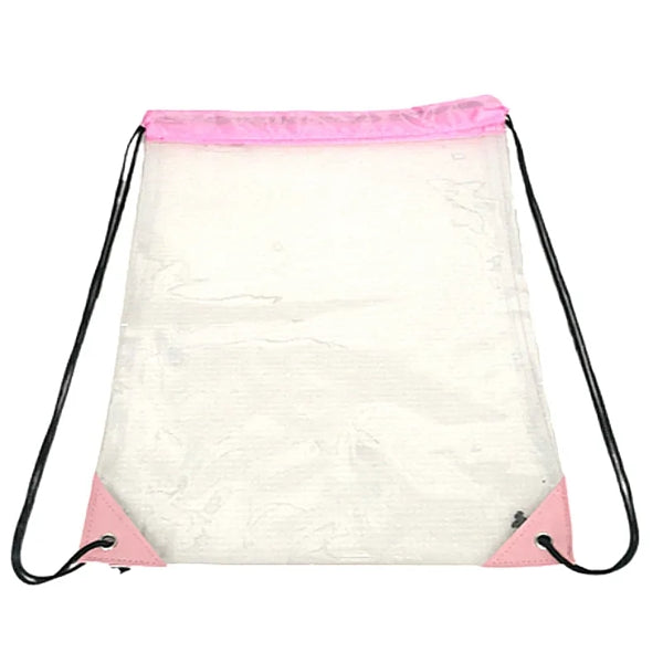 Clear Vinyl Drawstring Backpack Bag