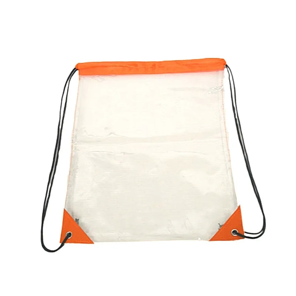 Clear Vinyl Drawstring Backpack Bag