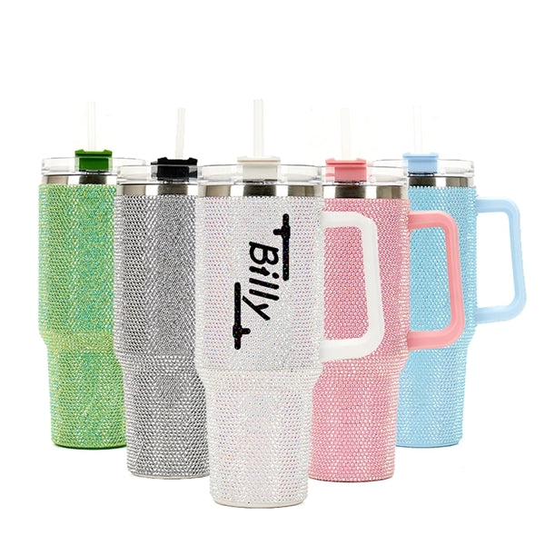 40 Oz Bling With Handle Rhinestones Tumbler