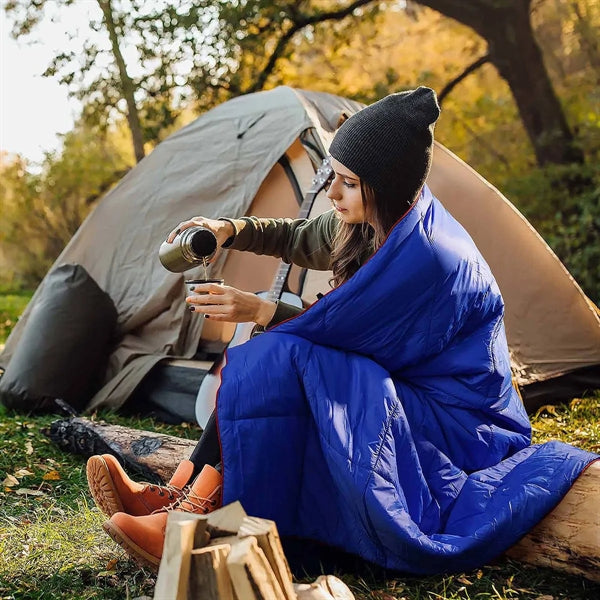 Branded Puffy Waterproof Camping Wearable Packable Blanket