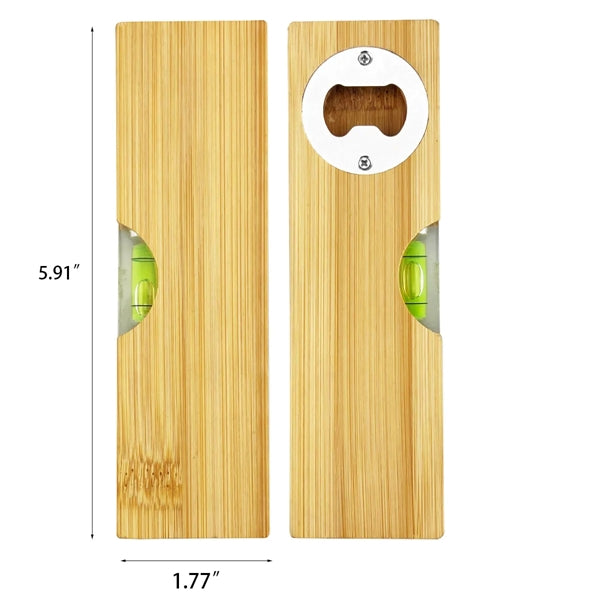 Bamboo Spirit Level Bottle Opener