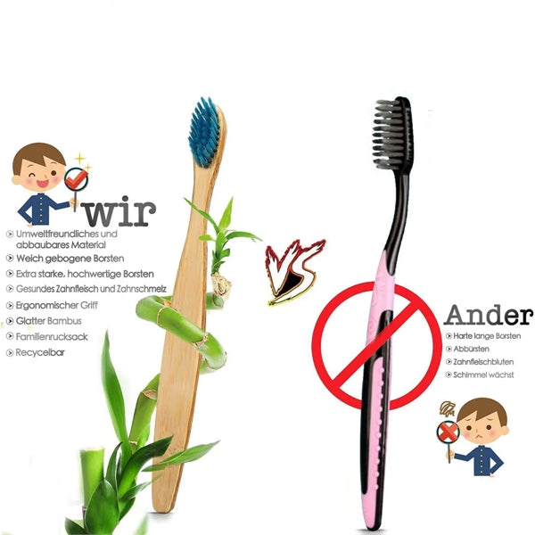Natural Bamboo Toothbrushes(10pcs in a set)