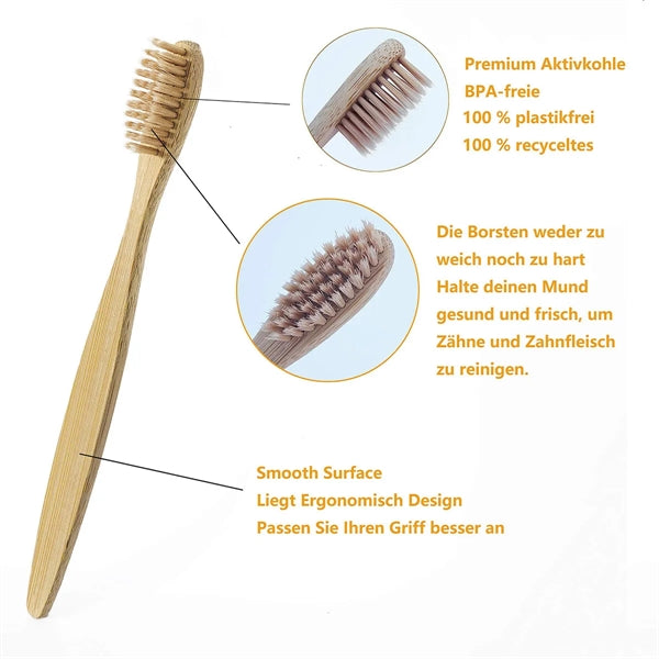 Natural Bamboo Toothbrushes(10pcs in a set)