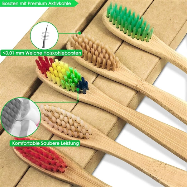 Natural Bamboo Toothbrushes(10pcs in a set)