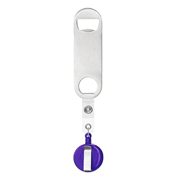 Stainless Steel Bottle Opener with Badge Reel